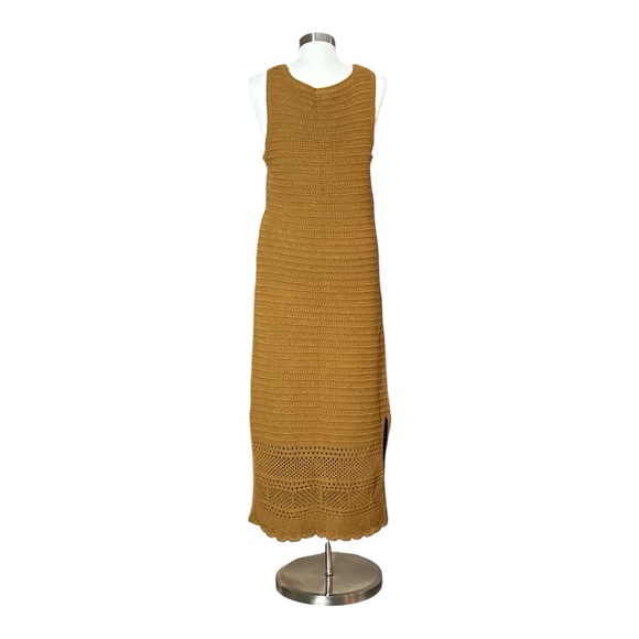 A.N.A. A NEW APPROACH ROYAL BROWN SLEEVELESS CROCHET MAXI DRESS **NWT** - Picture 6 of 12